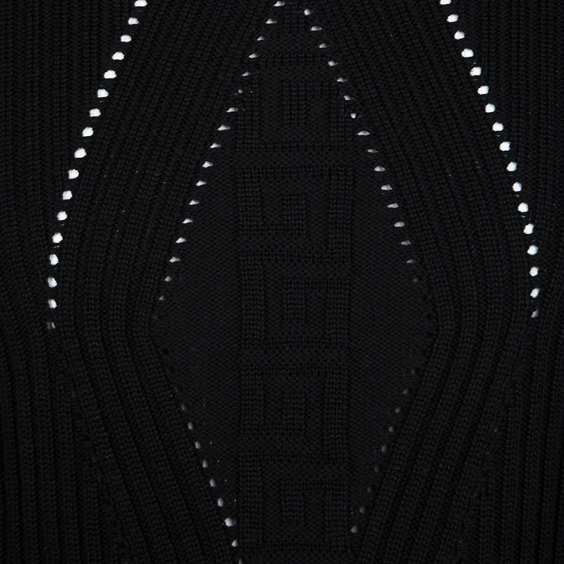 Gianni Versace Black Wool Ribbed Turtle Neck Sweater L For Men 4 Gianni Versace Black Wool Ribbed Turtle Neck Sweater L For Men - Image 4