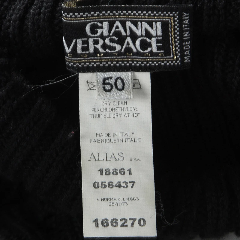Gianni Versace Black Wool Ribbed Turtle Neck Sweater L For Men 5 Gianni Versace Black Wool Ribbed Turtle Neck Sweater L For Men - Image 5