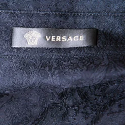 Versace Black Cotton Jacquard Long Sleeve Slim Fit Shirt L For Men -Versace Official Website luxury men versace used clothes p152897 0005