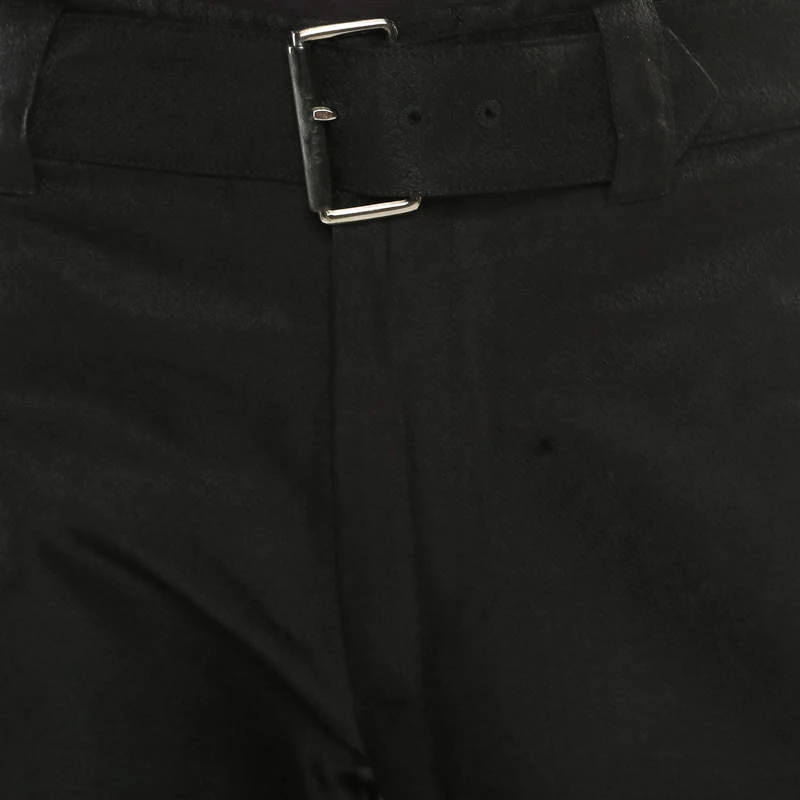 Versace Black Patterned Cloque Silk Wool Tapered Trousers L For Men 4 Versace Black Patterned Cloque Silk Wool Tapered Trousers L For Men - Image 4