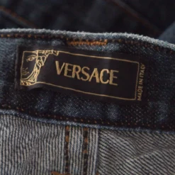 Versace Indigo Washed Denim Distressed Effect Tapered Jeans XL For Men -Versace Official Website luxury men versace used clothes p207249 005