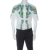 Versace White Cotton Miami Print Short Sleeve Shirt L For Men