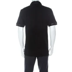 Versace Collection Black Cotton Pique Short Sleeve Polo T- Shirt XL For Men -Versace Official Website luxury men versace used clothes p224859 001