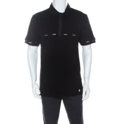 Versace Collection Black Cotton Pique Short Sleeve Polo T- Shirt XL For Men