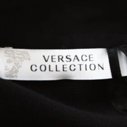 Versace Collection Black Cotton Pique Short Sleeve Polo T- Shirt XL For Men -Versace Official Website luxury men versace used clothes p224859 004