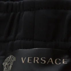 Versace Black Logo Embroidered Elasticized Waist Track Pants M For Men -Versace Official Website luxury men versace used clothes p233494 004