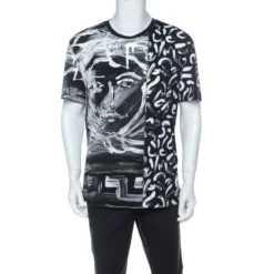 Versace Monochrome Medusa Painted Cotton T Shirt M For Men