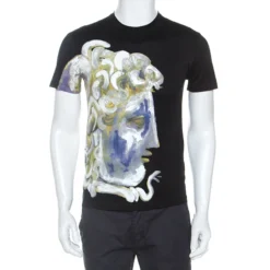 Versace Black Medusa Painted Cotton Short Sleeve T-Shirt XS For Men