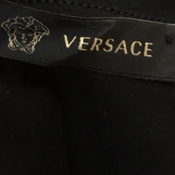Versace Black Cotton Logo Embroidered And Embellished T-Shirt XS For Men -Versace Official Website luxury men versace used clothes p253318 006