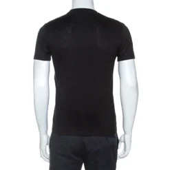 Versace Black Medusa Motif Embroidered Cotton Short Sleeve T-Shirt S For Men -Versace Official Website luxury men versace used clothes p253335 004