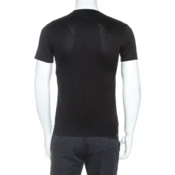 Versace Black Baroque Print Cotton Embellished Short Sleeve T-Shirt S For Men -Versace Official Website luxury men versace used clothes p253342 005