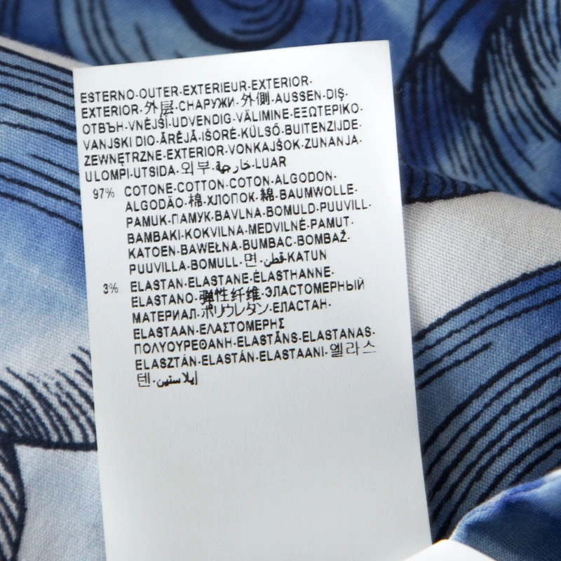 Versace Collection Blue Printed Cotton Button Front Trend Shirt L For Men 7 Versace Collection Blue Printed Cotton Button Front Trend Shirt L For Men - Image 7