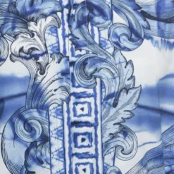 Versace Collection Blue Printed Cotton Button Front Trend Shirt L For Men 10 Versace Collection Blue Printed Cotton Button Front Trend Shirt L For Men -Versace Official Website luxury men versace used clothes p256391 004