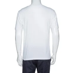 Versace White Cotton Logo Graphic Print Crew Neck Fitted T Shirt L For Men -Versace Official Website luxury men versace used clothes p321413 001