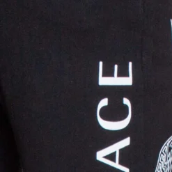 Versace Black Logo Print Cotton Elasticized Waist Jogger Pants M For Men -Versace Official Website luxury men versace used clothes p322193 002