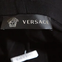 Versace Black Logo Print Cotton Elasticized Waist Jogger Pants M For Men -Versace Official Website luxury men versace used clothes p322193 005