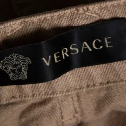 Versace Beige Denim Perforated Straight Leg Jeans L For Men -Versace Official Website luxury men versace used clothes p359821 006