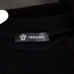 Versace Black Cotton Medusa Embroidered Sweatshirt L For Men -Versace Official Website luxury men versace used clothes p365031 006