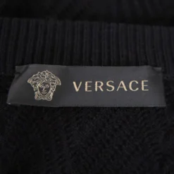Versace Black Diamond Pattern Rib Knit Sweater XXL For Men -Versace Official Website luxury men versace used clothes p367131 006