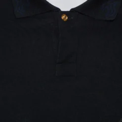 Versace Black Cotton Pique Contrast Collar Detail Polo T-Shirt S For Men -Versace Official Website luxury men versace used clothes p405676 003