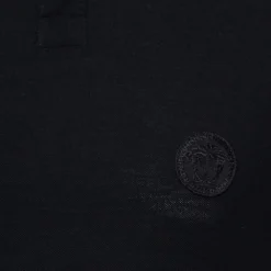 Versace Black Cotton Pique Contrast Collar Detail Polo T-Shirt S For Men -Versace Official Website luxury men versace used clothes p405676 004