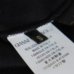 Versace Black Cotton Pique Contrast Collar Detail Polo T-Shirt S For Men -Versace Official Website luxury men versace used clothes p405676 008