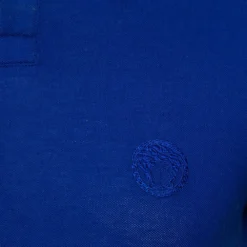 Versace Royal Blue Cotton Pique Button Front T-Shirt XS For Men -Versace Official Website luxury men versace used clothes p405681 002