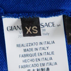 Versace Royal Blue Cotton Pique Button Front T-Shirt XS For Men -Versace Official Website luxury men versace used clothes p405681 007