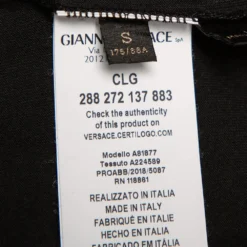 Versace Black Cotton Logo Embroidered Crewneck T-Shirt S For Men -Versace Official Website luxury men versace used clothes p448882 006