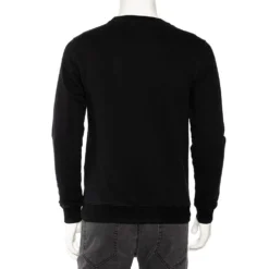 Versace Black Cotton Medusa Embroidered Logo Sweatshirt S For Men -Versace Official Website luxury men versace used clothes p484005 008