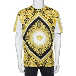Versace Muticolor Baroque Print Cotton Crewneck T-Shirt XL For Men
