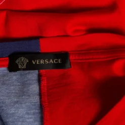 Versace Colorblock Logo Printed Cotton Short Sleeve T-Shirt L For Men -Versace Official Website luxury men versace used clothes p568239 005 scaled