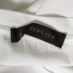 Versace White Printed Cotton Short Sleeve T-Shirt L For Men -Versace Official Website luxury men versace used clothes p574530 005