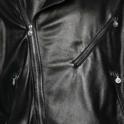 Gianni Versace Black Leather Biker Jacket XXL For Men -Versace Official Website luxury men versace used clothes p574574 003