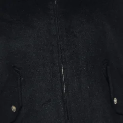 Versace Black Wool & Angora Zip Front Jacket S For Men -Versace Official Website luxury men versace used clothes p577627 004