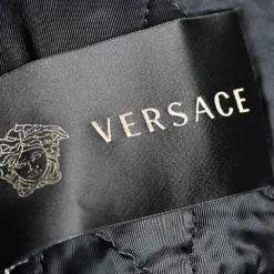 Versace Black Wool & Angora Zip Front Jacket S For Men -Versace Official Website luxury men versace used clothes p577627 007
