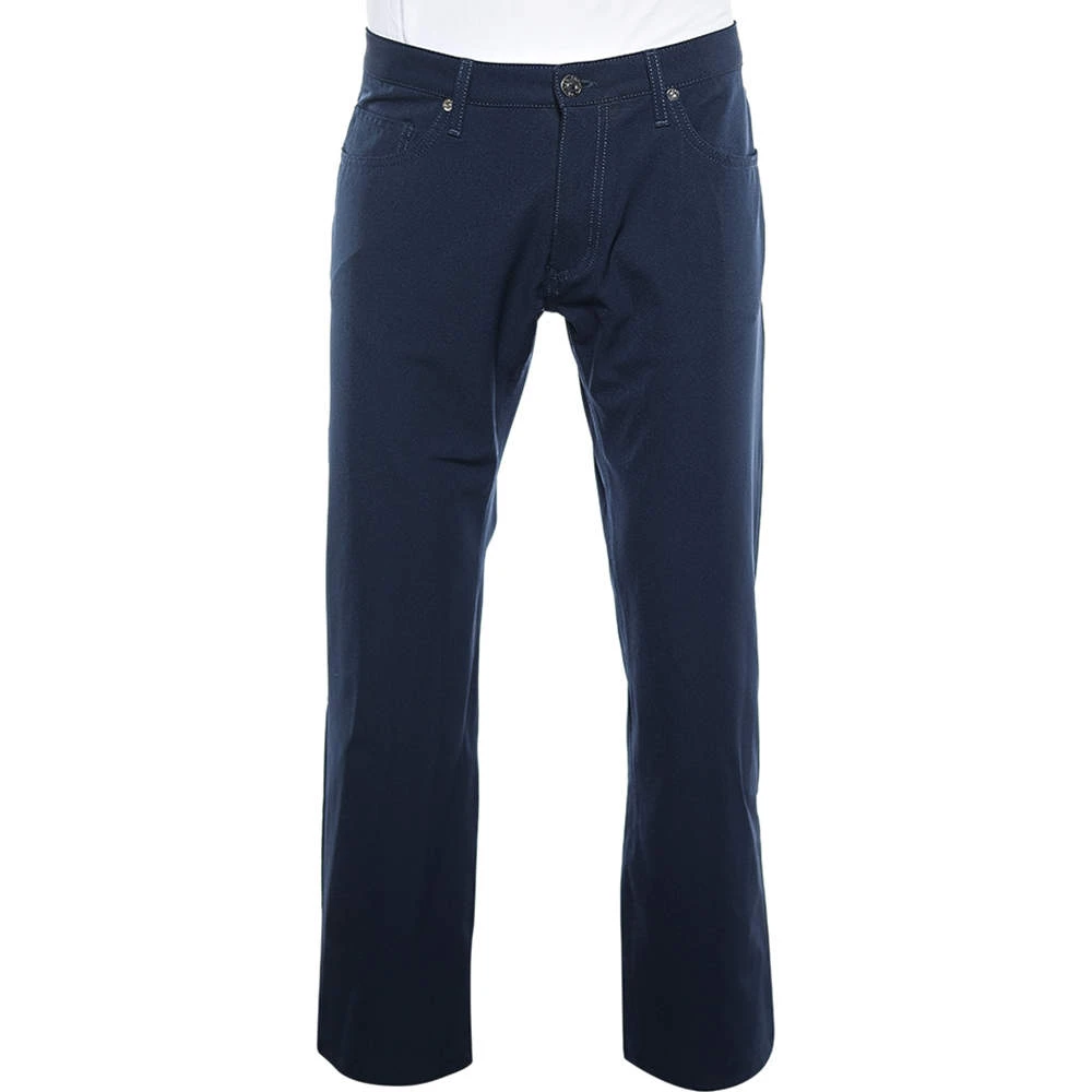 Versace VJC Navy Blue Knit Straight Leg Pants L For Men 1 Versace VJC Navy Blue Knit Straight Leg Pants L For Men