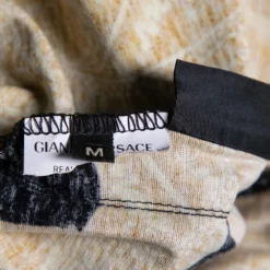 Versace Black & Gold Baroque Printed Cotton T-Shirt For Men -Versace Official Website luxury men versace used clothes p585392 001