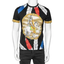 Versace Multicolored Printed Cotton Short Sleeve T-Shirt S For Men