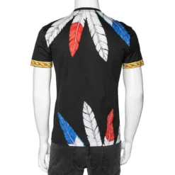 Versace Multicolored Printed Cotton Short Sleeve T-Shirt S For Men -Versace Official Website luxury men versace used clothes p585397 006