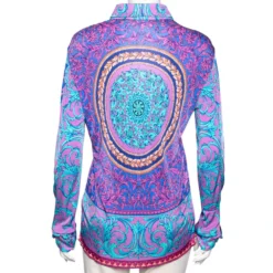 Versace Multicolor Jersey Baroque Print Long Sleeve Shirt XXXS For Men -Versace Official Website luxury men versace used clothes p596039 005