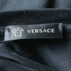 Versace Black Make It Happen Printed Cotton Knit Oversized T-Shirt XS For Men -Versace Official Website luxury men versace used clothes p596697 006