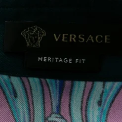 Versace Multicolor Baroque Print Silk Long Sleeve Shirt M For Men -Versace Official Website luxury men versace used clothes p598033 008