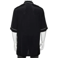 Versace Black Dragon Print Silk Shirt XXXS For Men -Versace Official Website luxury men versace used clothes p598169 005