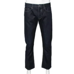 Versace Navy Blue Cotton Denim Pants L For Men