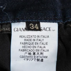 Versace Navy Blue Cotton Denim Pants L For Men -Versace Official Website luxury men versace used clothes p606554 008