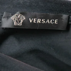 Versace Black Cotton Knit Embellished Medusa Head Detail T-Shirt S For Men -Versace Official Website luxury men versace used clothes p613012 006