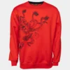 Versace Red Printed Cotton Crew Neck Long Sleeve Sweatshirt XL For Men