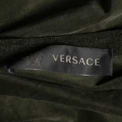 Versace Green Knit Crew Neck Long Sleeve T-Shirt M For Men -Versace Official Website luxury men versace used clothes p635441 002