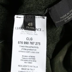 Versace Green Knit Crew Neck Long Sleeve T-Shirt M For Men -Versace Official Website luxury men versace used clothes p635441 003